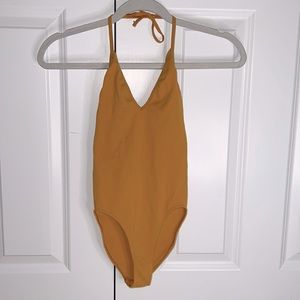 Urban Outfitters Plunging Neckline Orange Bodysuit